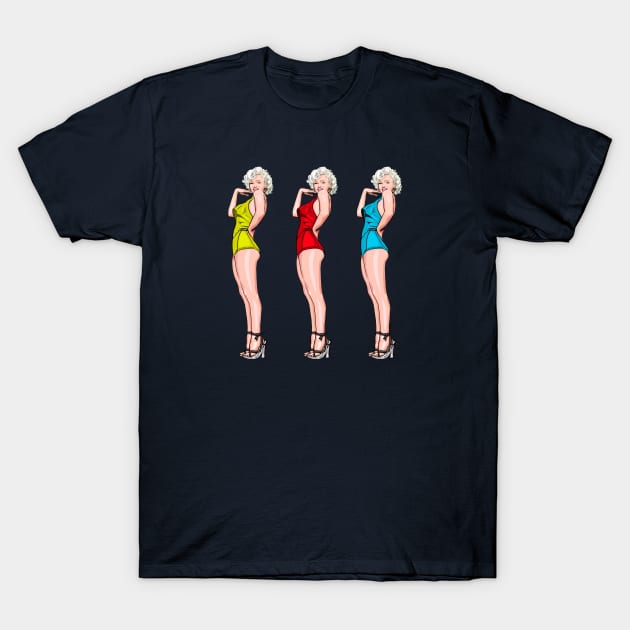 Marilyn pop swimsuits T-Shirt by FanboyMuseum